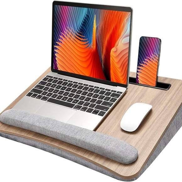 NEW Portable Lap Desk with Cushion, Fits up to 17" Laptop, with Anti-Slip Strip